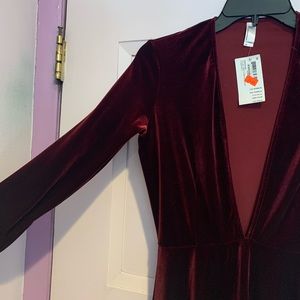 Velvet Skater V-Neck Dress